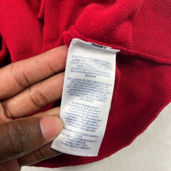 Chaps Mens Red Knit Sweater Vest XL Classic Preppy Casual Golf Layered Cotton - Picture 9 of 11